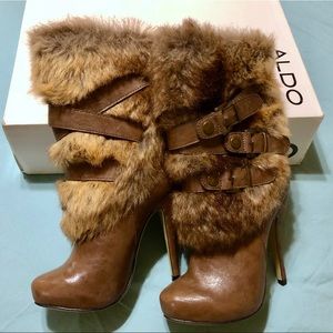 NEW Aldo Gishal Women’s Fur Leather Boots size 6